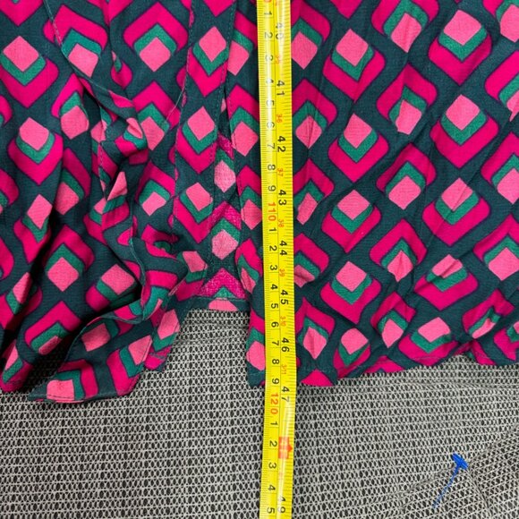 Terra & Sky Womens 2X Geometric Print Dress In Pink & Blue - Made In India - Picture 9 of 11